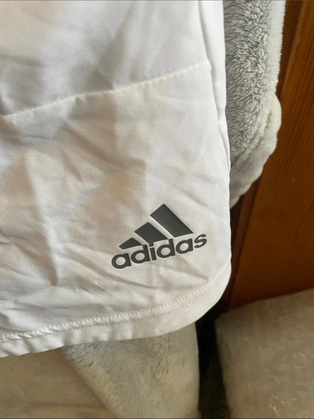 adidas White Tulsa Logo Athletic Shorts